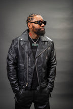 Men's Kia Classic Leather Biker Jacket [Black]