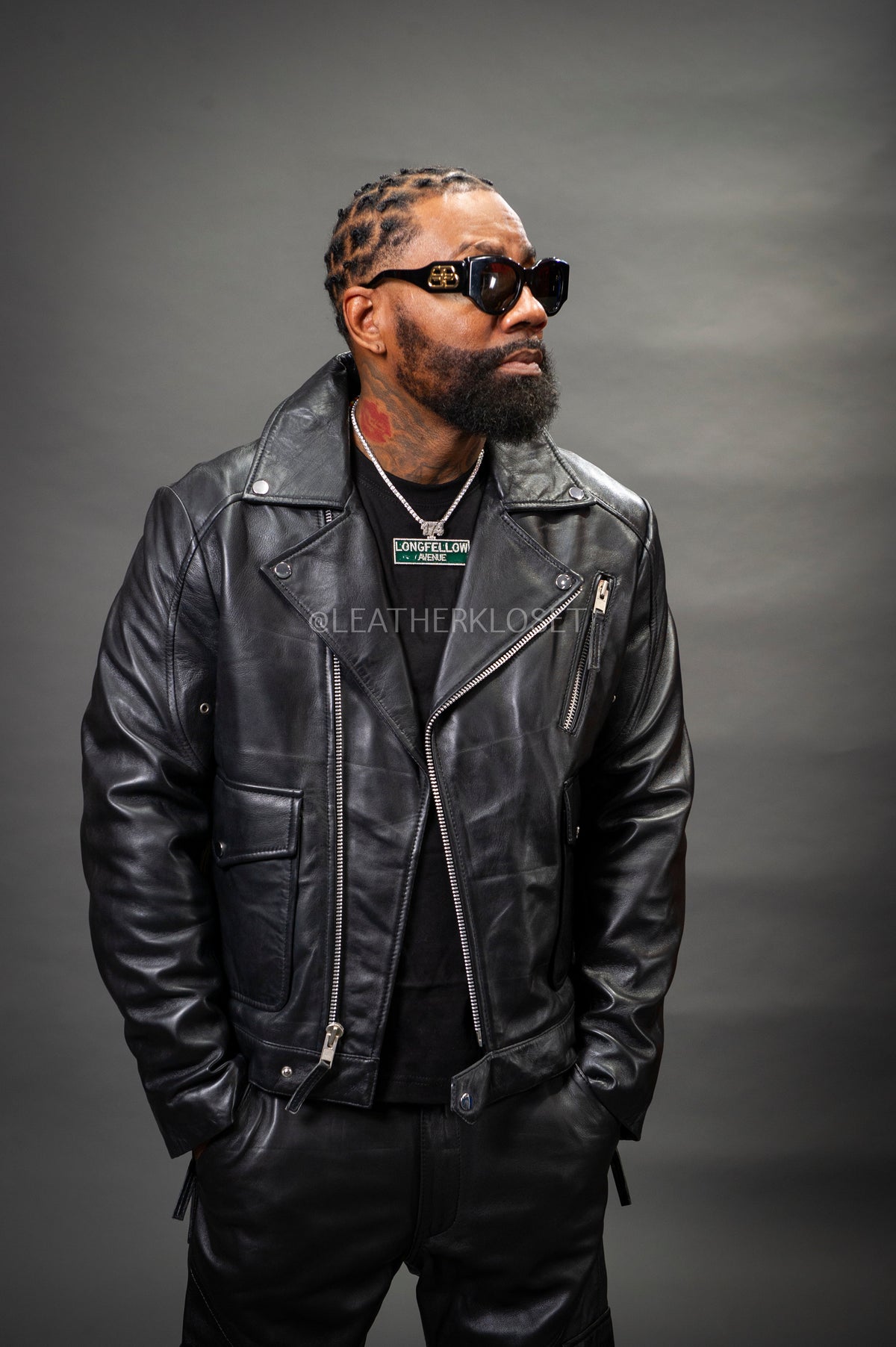 Men's Kia Classic Leather Biker Jacket [Black]