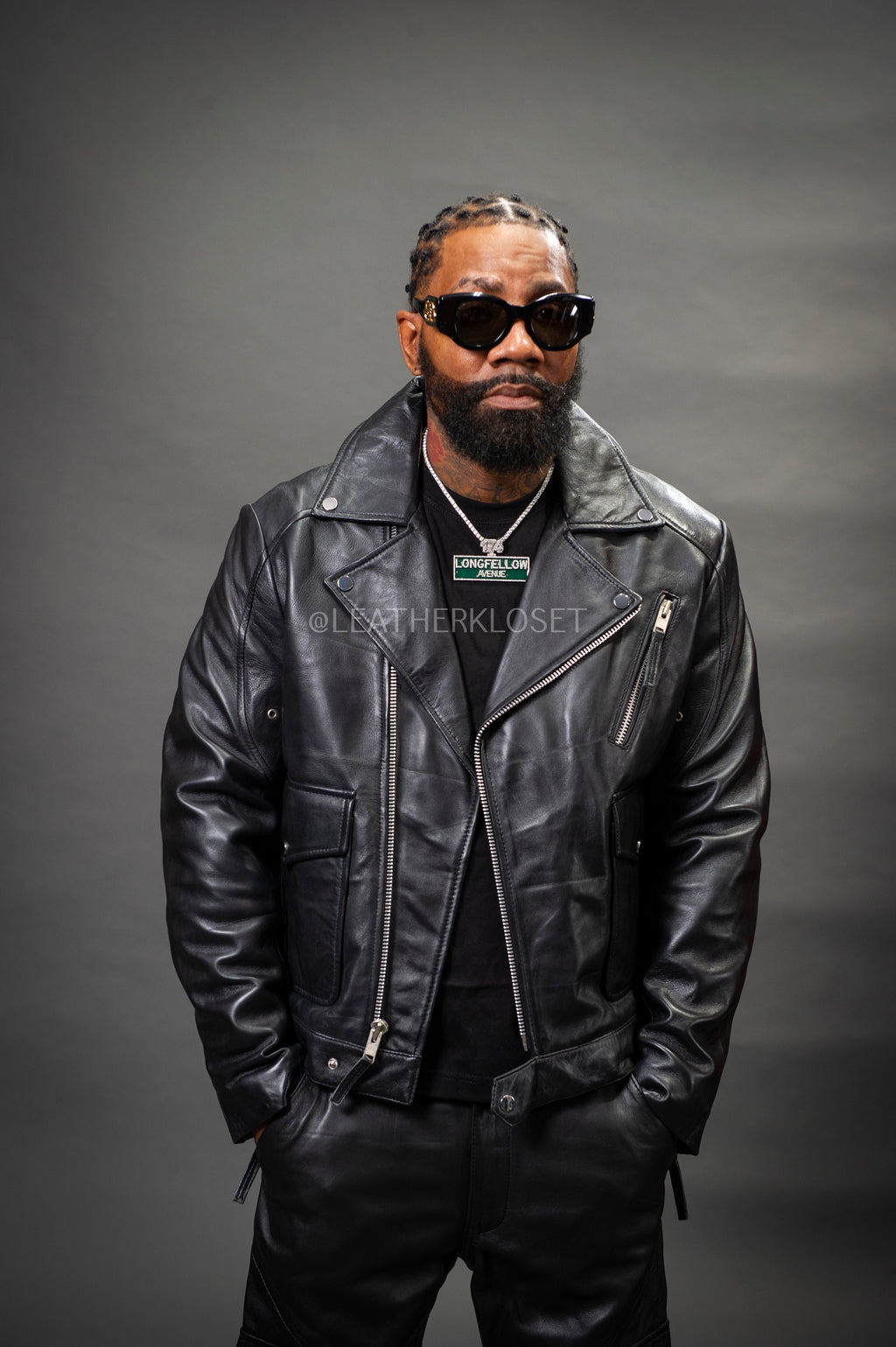 Men's Kia Classic Leather Biker Jacket [Black]