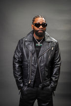 Men's Kia Classic Leather Biker Jacket [Black]