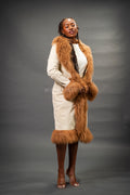 Women's Estelle Suede Leather Coat [Beige]