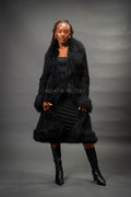 Women's Estelle Suede Leather Coat [Black]