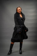 Women's Estelle Suede Leather Coat [Black]