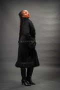 Women's Estelle Suede Leather Coat [Black]