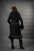 Women's Estelle Suede Leather Coat [Black]