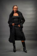 Women's Estelle Suede Leather Coat [Black]