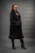 Women's Estelle Suede Leather Coat [Black]