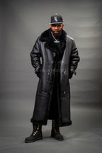Men's Shearling Trench Coat [Black]