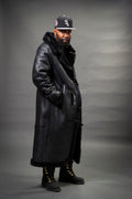 Men's Shearling Trench Coat [Black]