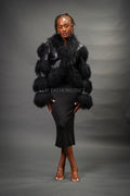 Women's Leather And Mongolian Fur Combo [Black/Black]