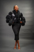 Women's Leather And Mongolian Fur Combo [Black/Black]