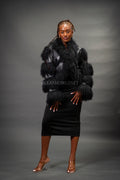 Women's Leather And Mongolian Fur Combo [Black/Black]