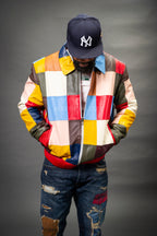 Men's Patchwork Leather Jacket [Multi]