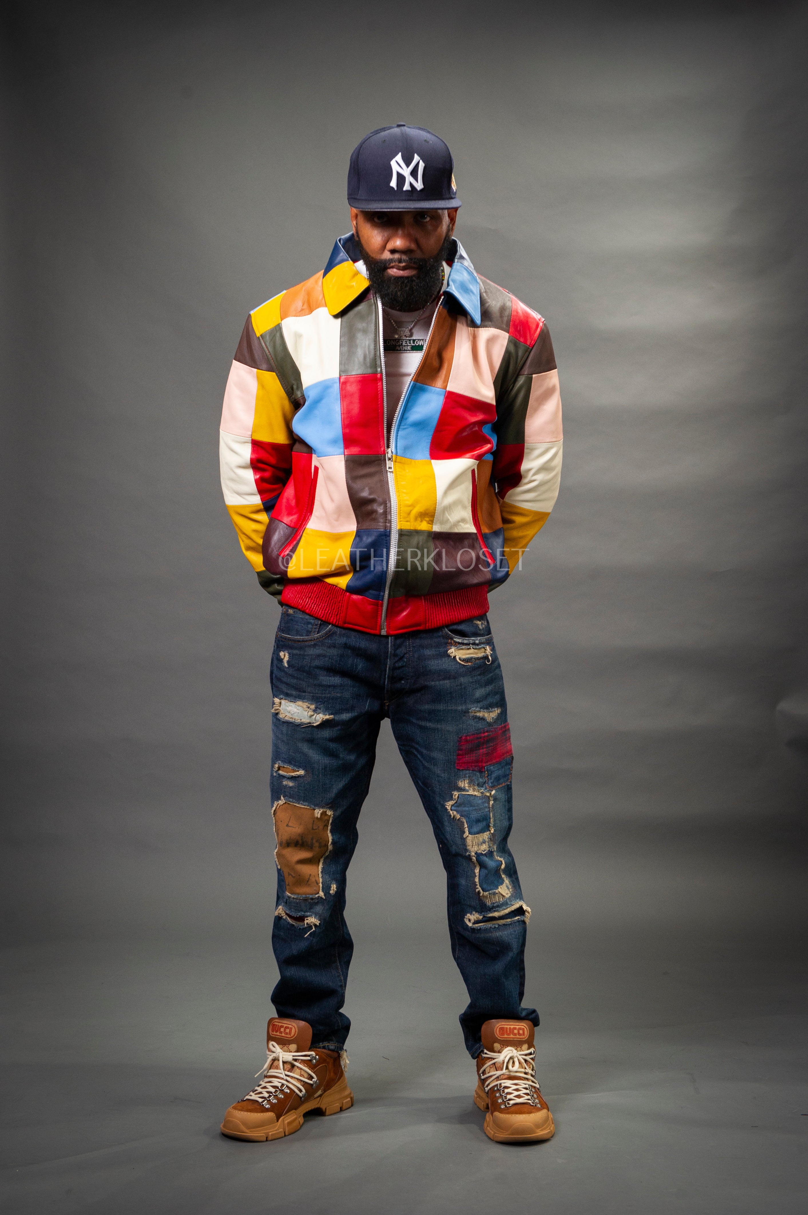 Men's Patchwork Leather Jacket [Multi] – LeatherKloset