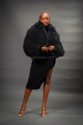 Women's Celia Mongolian Fur Jacket [Black]