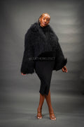 Women's Celia Mongolian Fur Jacket [Black]