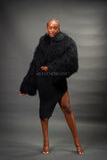 Women's Celia Mongolian Fur Jacket [Black]