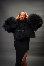 Women's Celia Mongolian Fur Jacket [Black]
