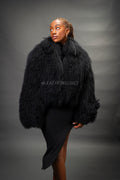 Women's Celia Mongolian Fur Jacket [Black]