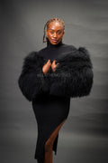 Women's Celia Mongolian Fur Jacket [Black]