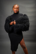 Women's Celia Mongolian Fur Jacket [Black]