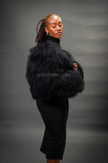 Women's Celia Mongolian Fur Jacket [Black]