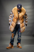 Men's Multi-Color Fox Fur Coat [Multi]