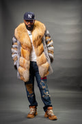 Men's Multi-Color Fox Fur Coat [Multi]