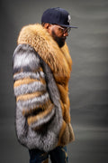 Men's Multi-Color Fox Fur Coat [Multi]