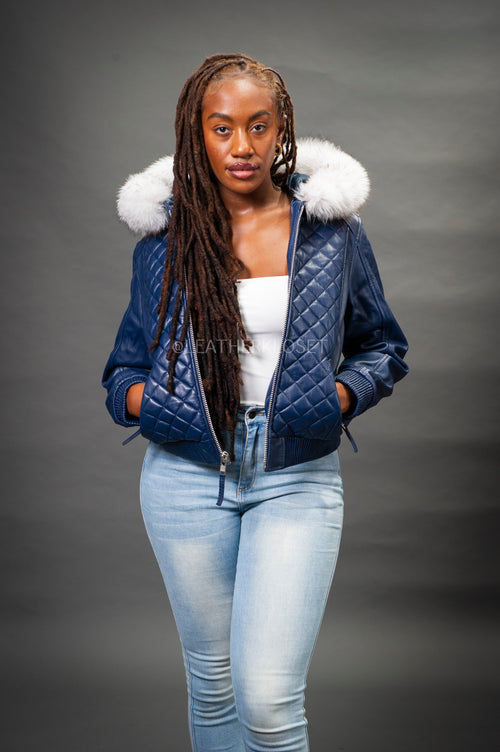 Women's Lucas Jacket With Premium Fox Fur Hood [Natural White]