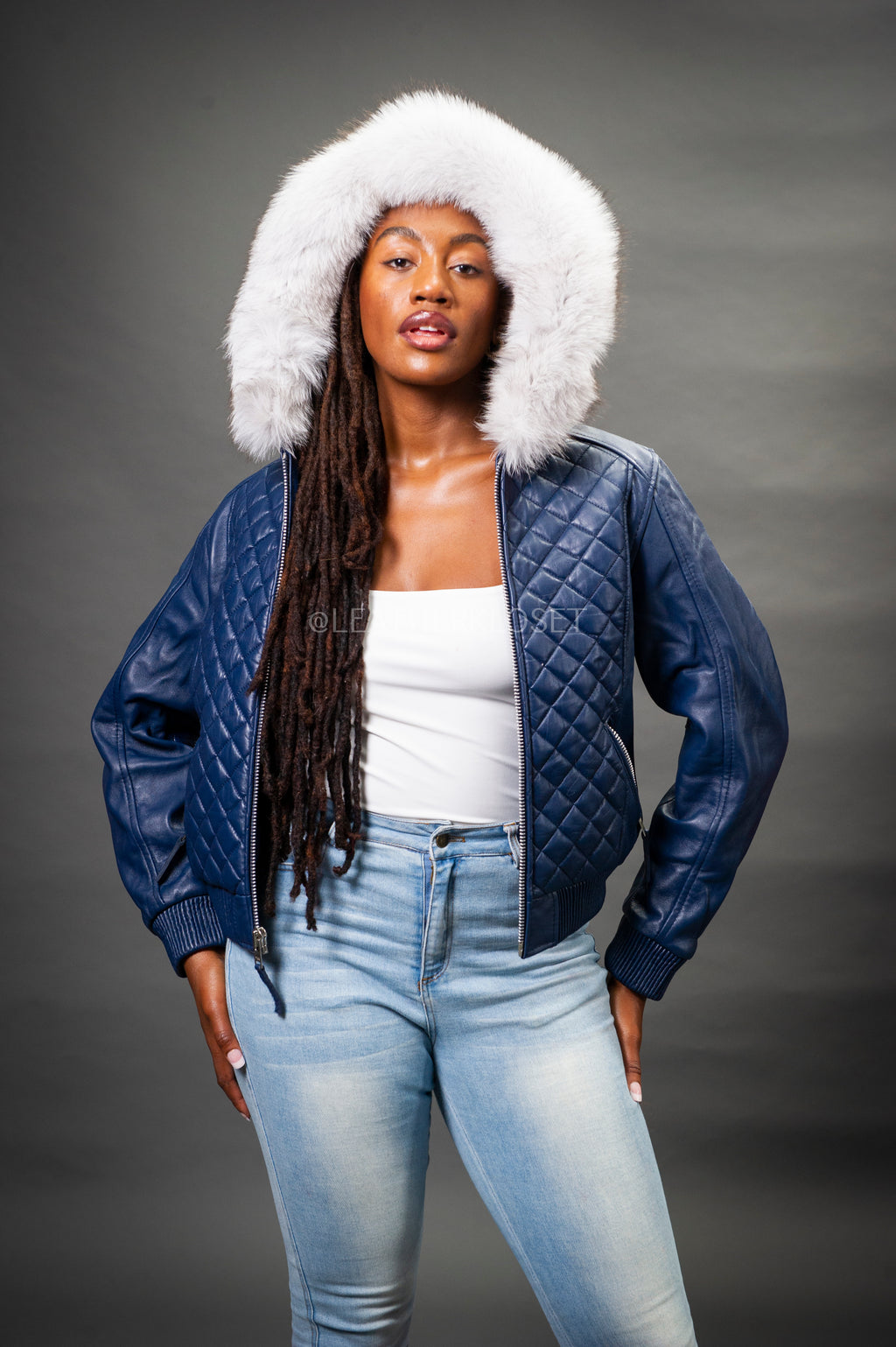 Women's Lucas Jacket With Premium Fox Fur Hood [Natural White]