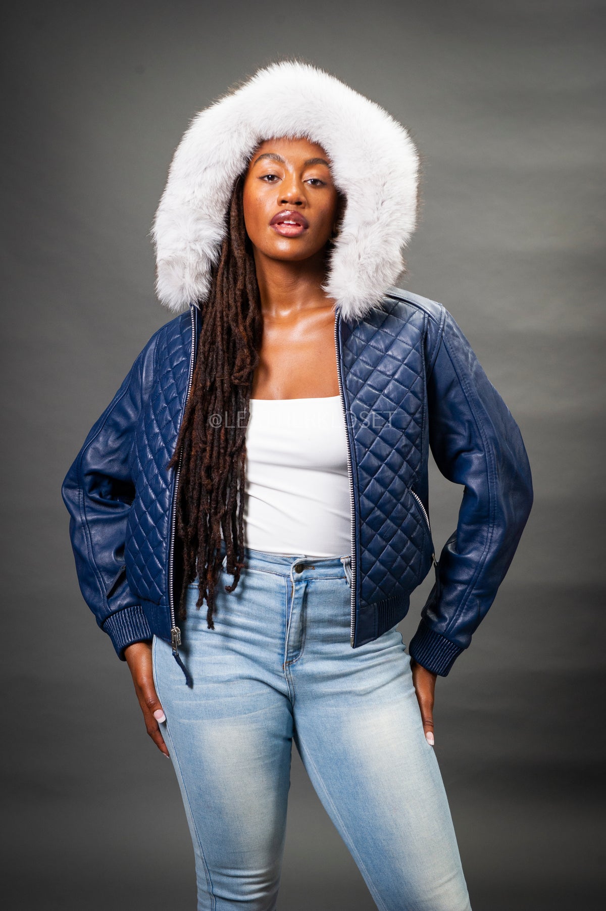 Women's Lucas Jacket With Premium Fox Fur Hood [Natural White]