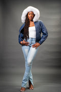 Women's Lucas Jacket With Premium Fox Fur Hood [Natural White]