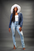 Women's Lucas Jacket With Premium Fox Fur Hood [Natural White]