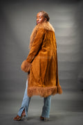 Women's Estelle Suede Leather Coat [Brown]