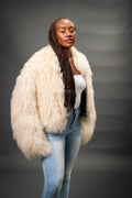 Women's Celia Mongolian Fur Jacket [Beige]