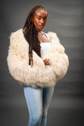 Women's Celia Mongolian Fur Jacket [Beige]