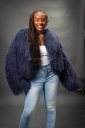 Women's Nala Mongolian Fur Jacket [Blue]