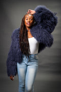 Women's Nala Mongolian Fur Jacket [Blue]