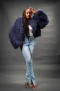 Women's Nala Mongolian Fur Jacket [Blue]