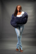 Women's Nala Mongolian Fur Jacket [Blue]