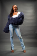 Women's Nala Mongolian Fur Jacket [Blue]