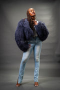 Women's Nala Mongolian Fur Jacket [Blue]