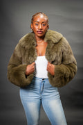 Women's Taylor Crop Fox Bomber [Olive]