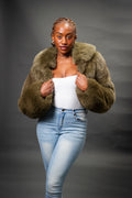 Women's Taylor Crop Fox Bomber [Olive]