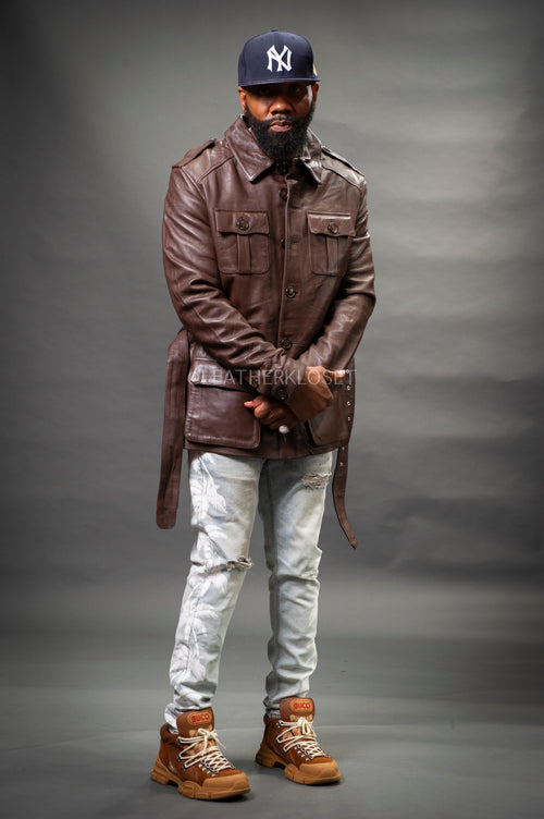 Men's Lazar Leather Jacket [Chocolate]