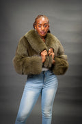 Women's Charlotte Crop Fox Bomber [Olive]