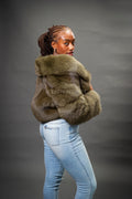 Women's Charlotte Crop Fox Bomber [Olive]