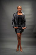 Women's Martina Leather Blazer [Black]