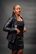 Women's Martina Leather Blazer [Black]